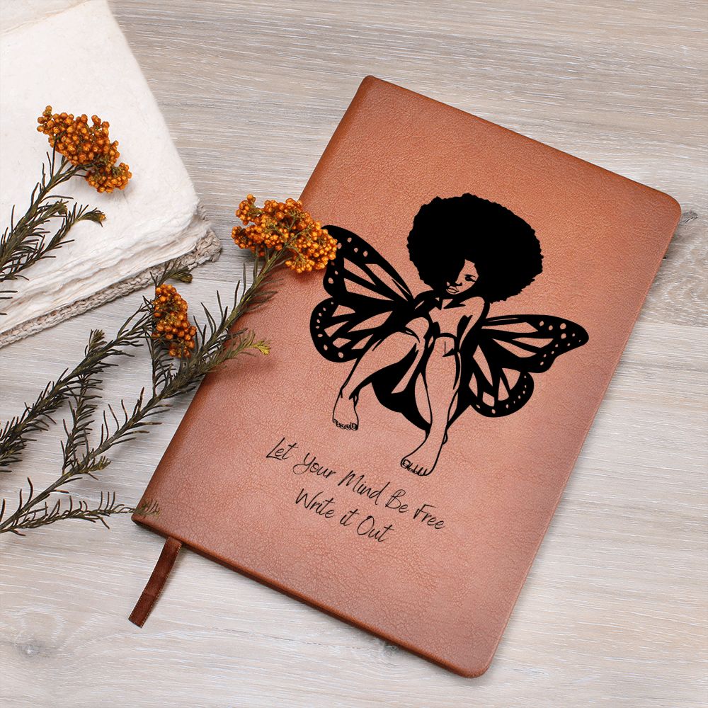 Black Woman Butterfly Let Your Mind Be Free Journal