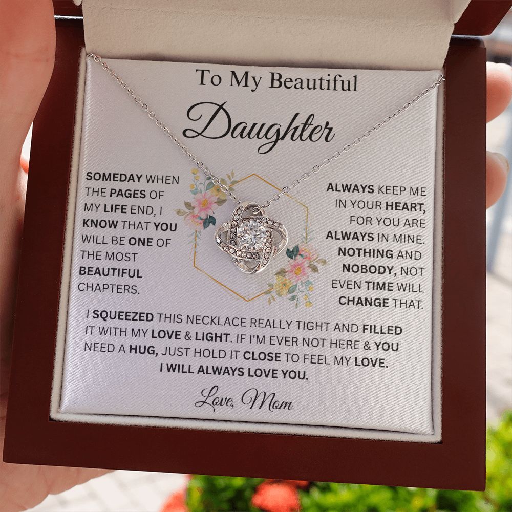 To My Beautiful Daughter | Love Knot Necklace