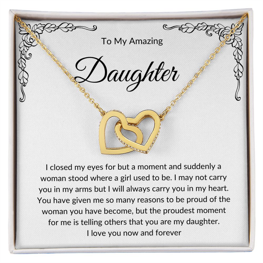 To My Amazing Daughter | Interlocking Hearts Necklace