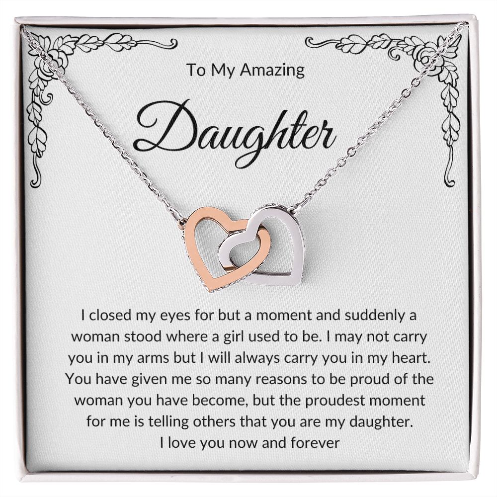 To My Amazing Daughter | Interlocking Hearts Necklace