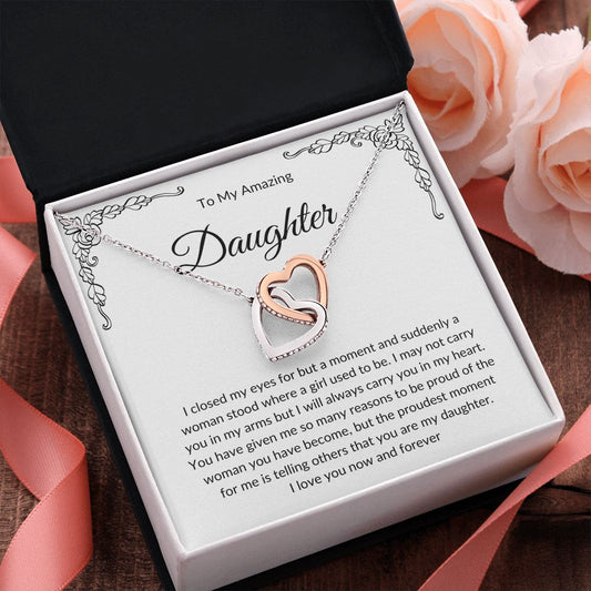 To My Amazing Daughter | Interlocking Hearts Necklace