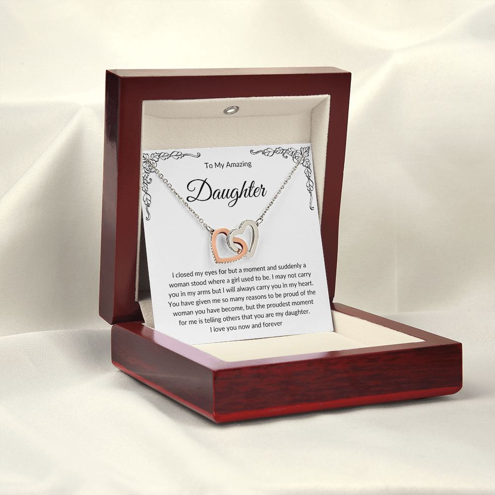To My Amazing Daughter | Interlocking Hearts Necklace