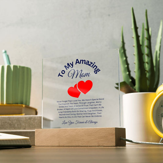 To My Amazing Mom | Square Acrylic Plaque