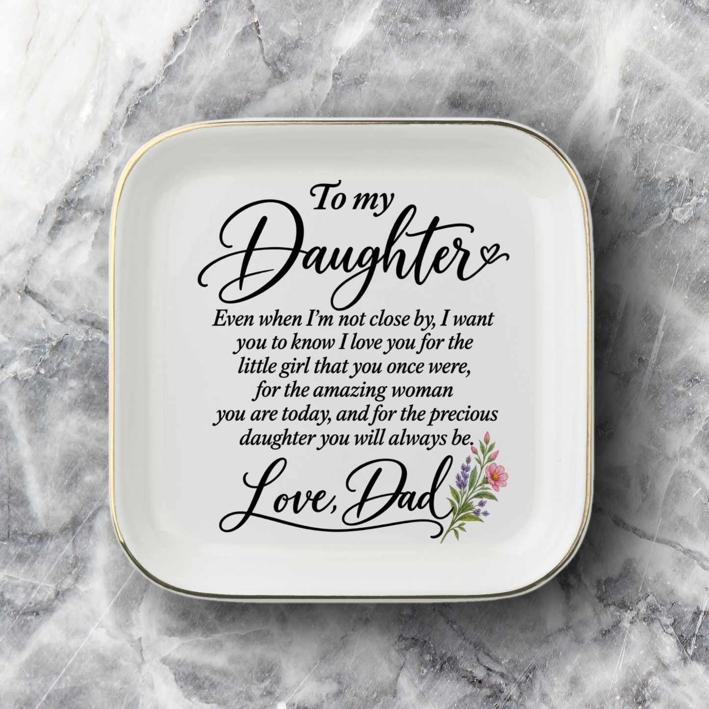 To My Daughter Jewelry Dish from Dad, Sentimental Gift