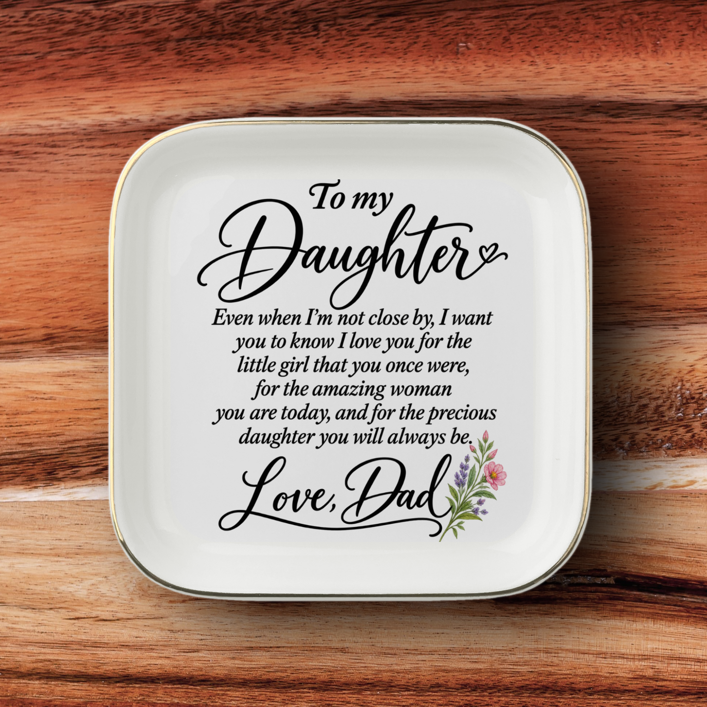 To My Daughter Jewelry Dish from Dad, Sentimental Gift