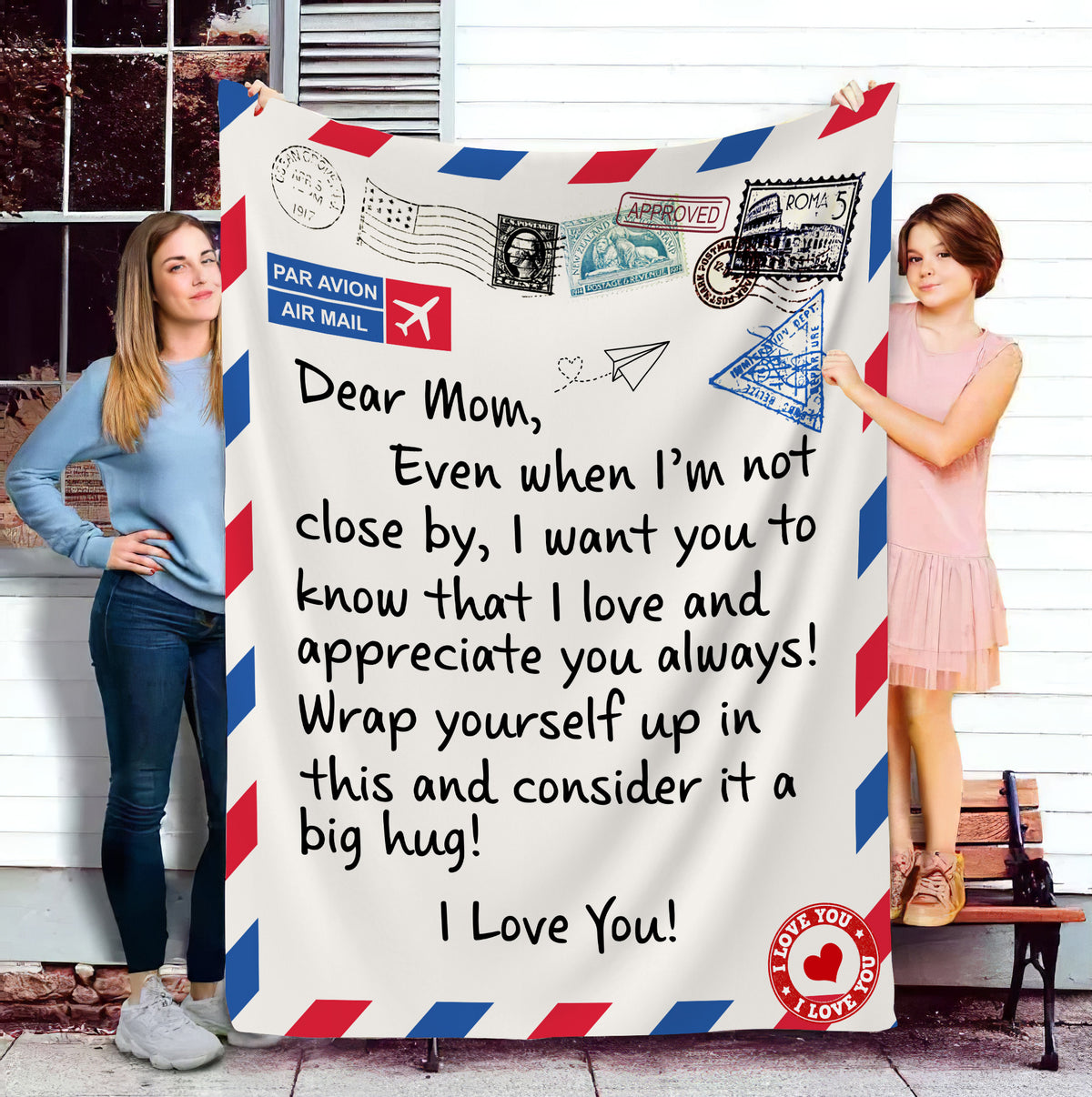 Dear Mom | Wrap Yourself Up In This And Consider It A Hug | Cozy Plush Fleece Blanket