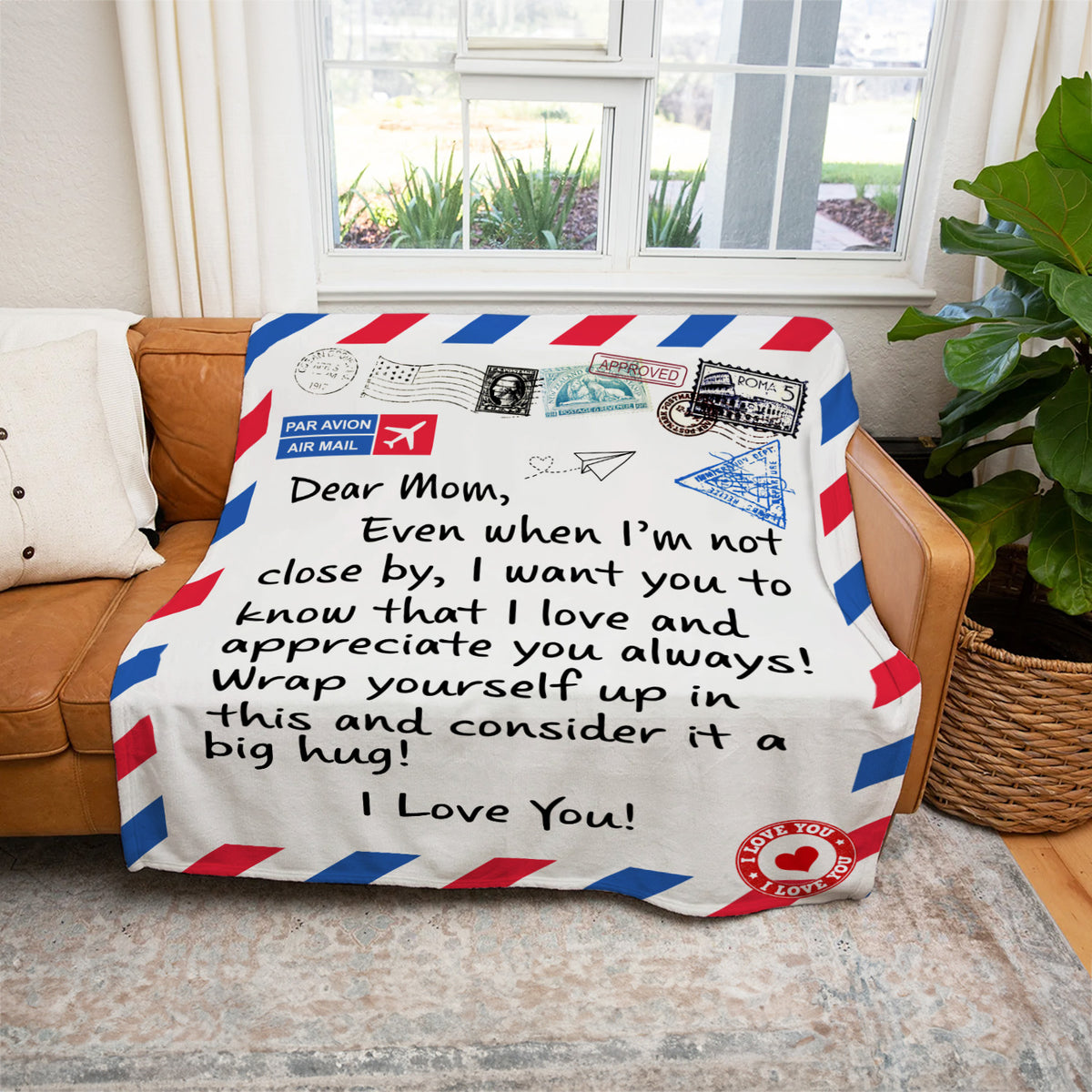 Dear Mom | Wrap Yourself Up In This And Consider It A Hug | Cozy Plush Fleece Blanket