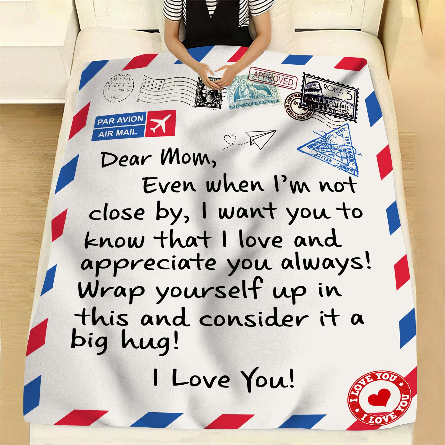 Dear Mom | Wrap Yourself Up In This And Consider It A Hug | Cozy Plush Fleece Blanket