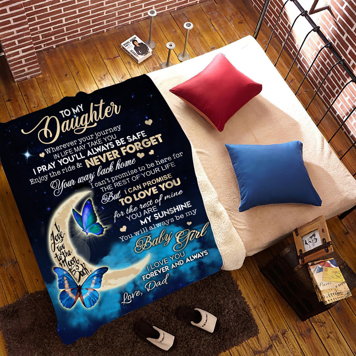 To My Daughter | I Pray You'll Always Be Safe | Premium Mink Sherpa Blanket 50x60