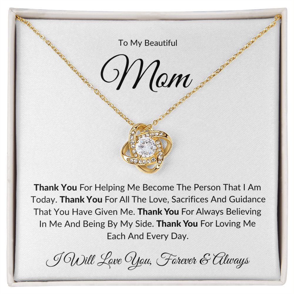 To My Beautiful Mom | Love Knot Necklace
