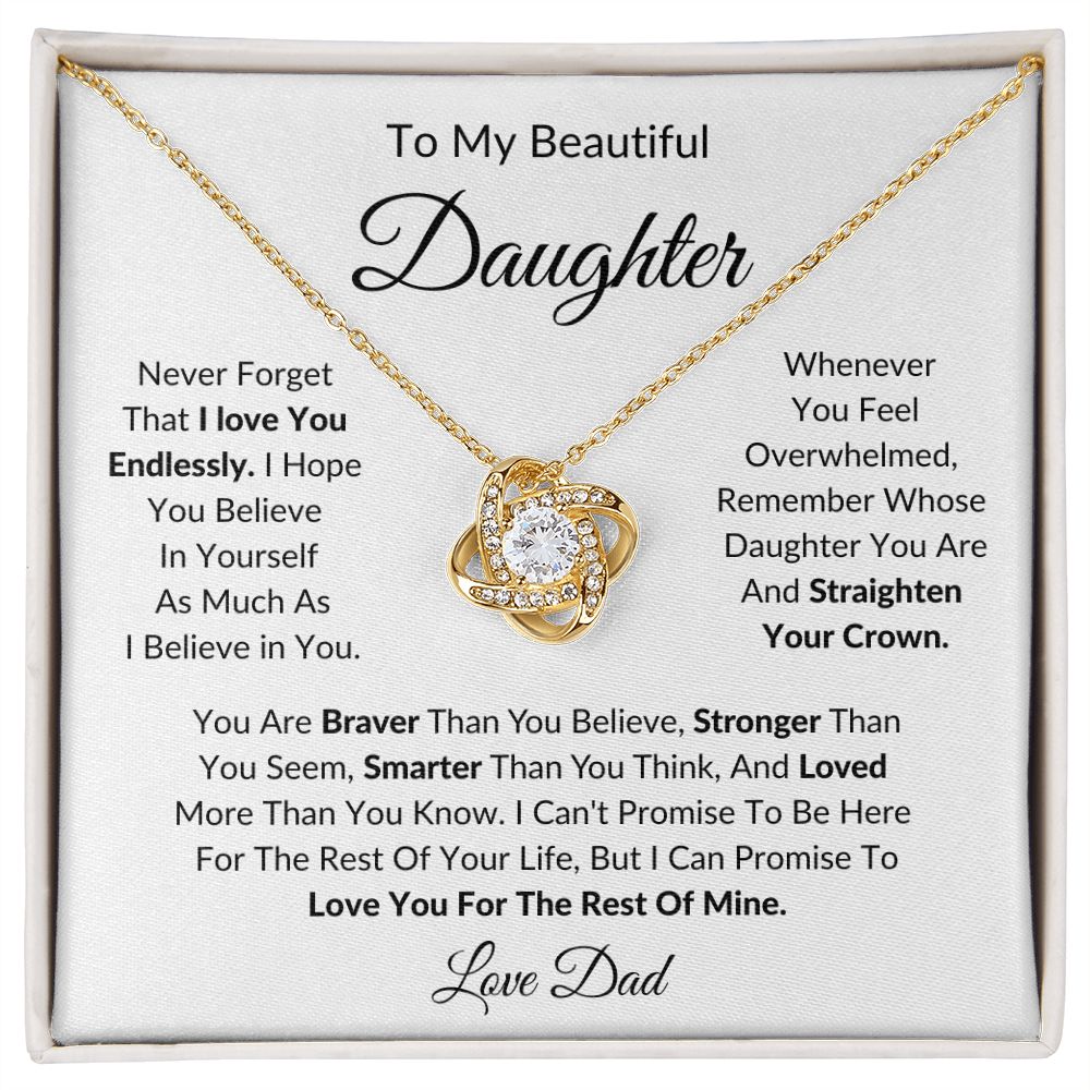 To My Beautiful Daughter | Love Knot Necklace
