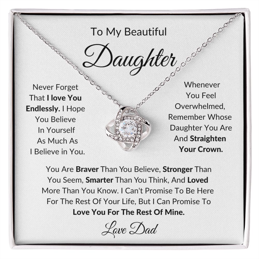 To My Beautiful Daughter | Love Knot Necklace