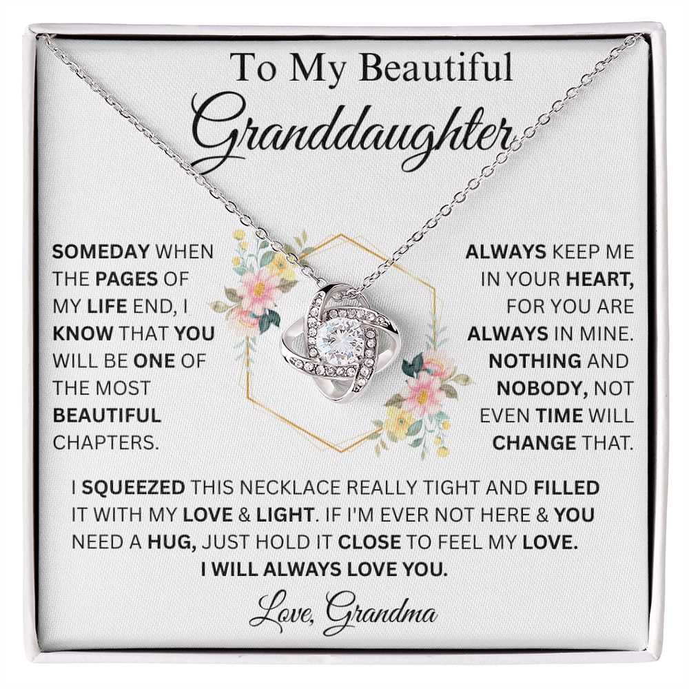 To My Beautiful Granddaughter | Love Knot Necklace