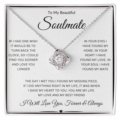 To My Beautiful Soulmate | Love Knot Necklace