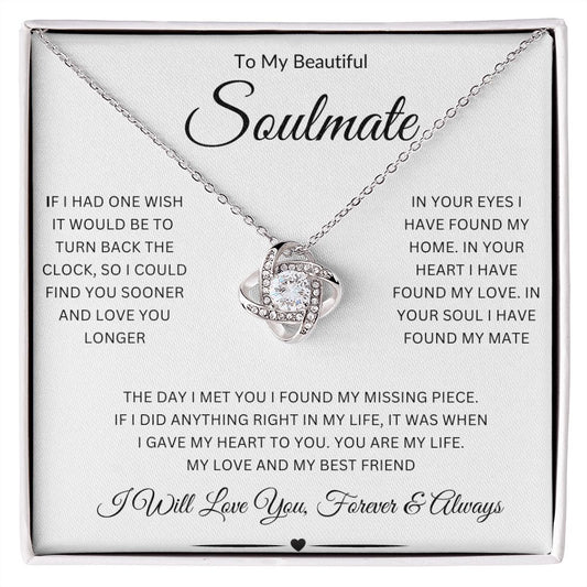 To My Beautiful Soulmate | Love Knot Necklace