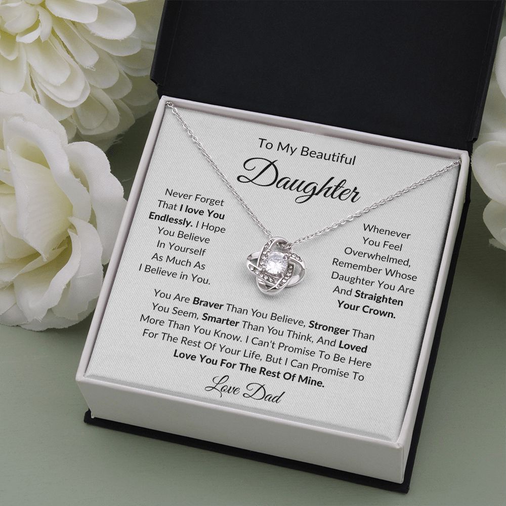 To My Beautiful Daughter | Love Knot Necklace