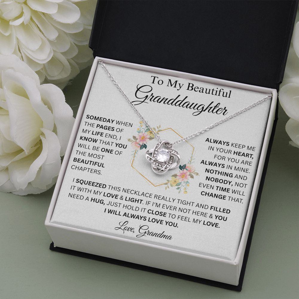 To My Beautiful Granddaughter | Love Knot Necklace