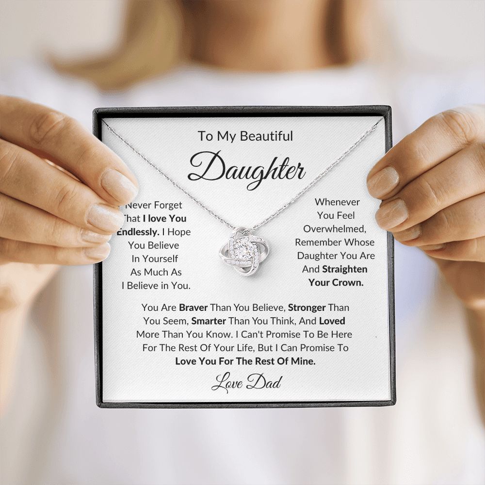 To My Beautiful Daughter | Love Knot Necklace