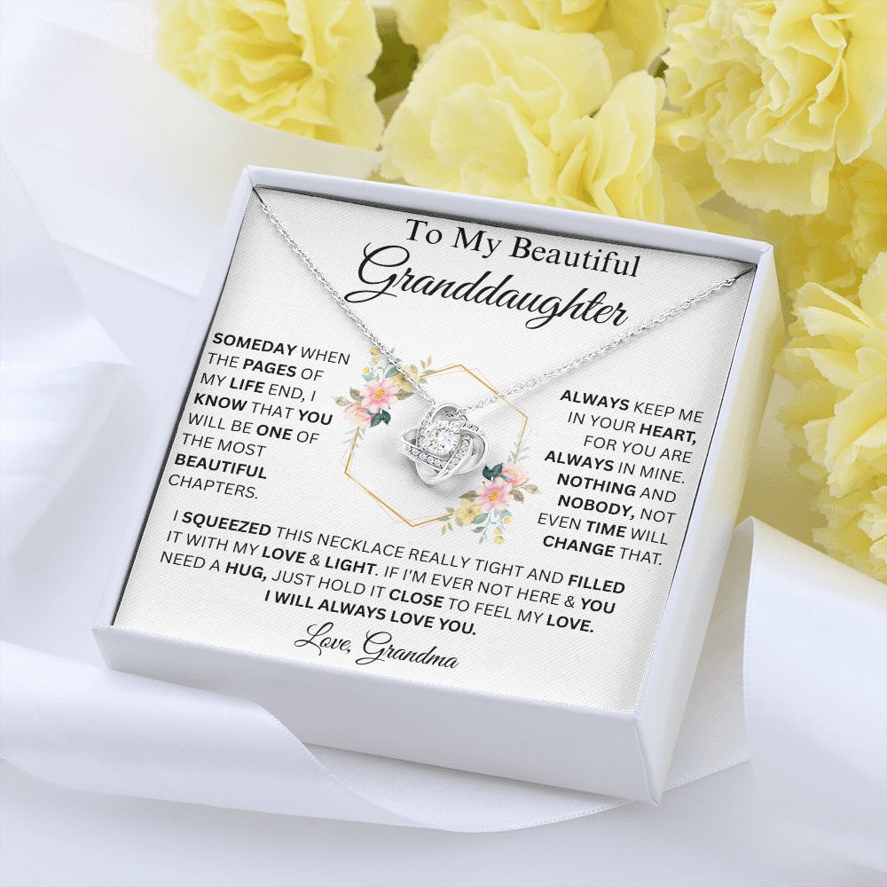 To My Beautiful Granddaughter | Love Knot Necklace