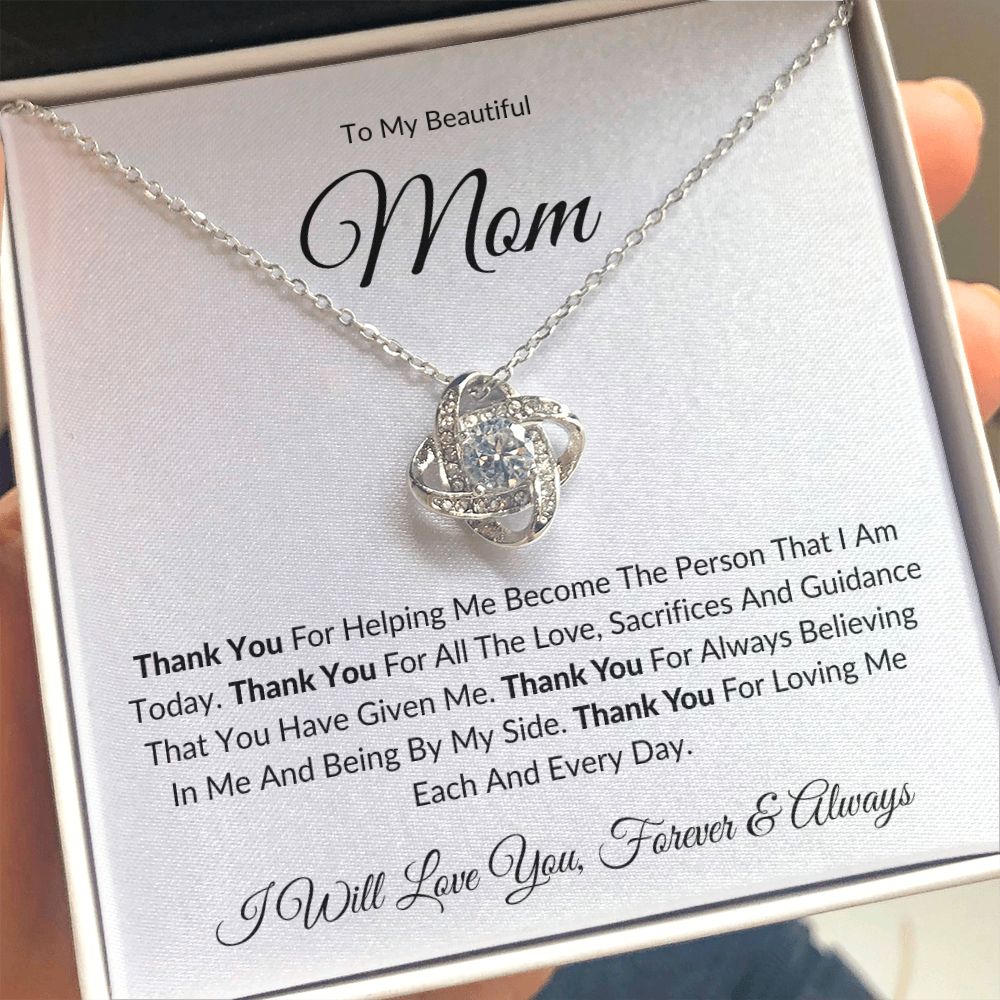To My Beautiful Mom | Love Knot Necklace