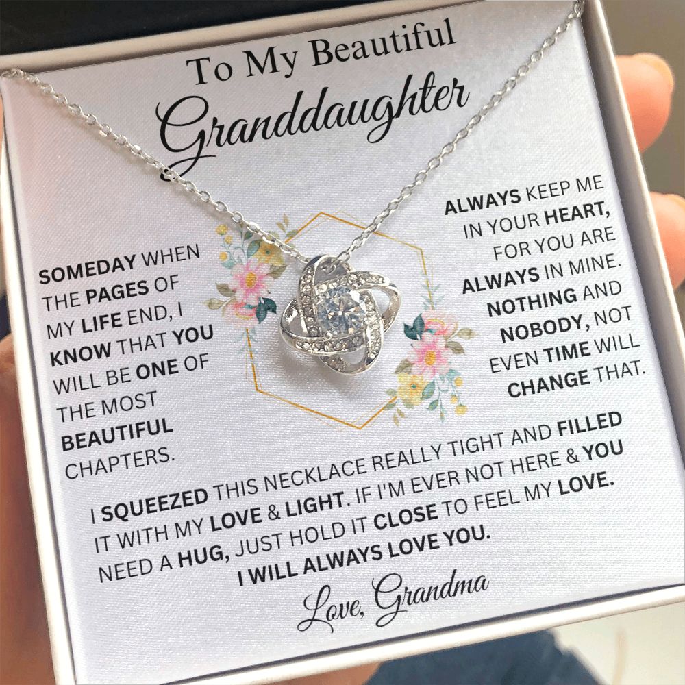 To My Beautiful Granddaughter | Love Knot Necklace