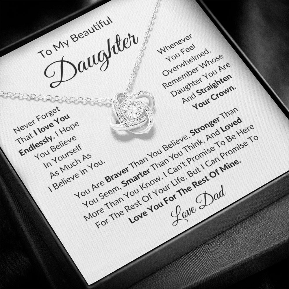 To My Beautiful Daughter | Love Knot Necklace