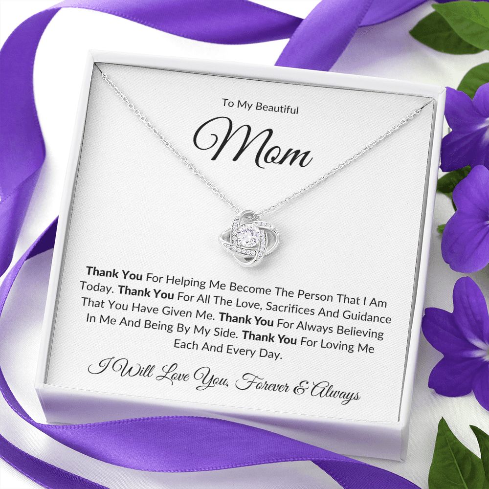 To My Beautiful Mom | Love Knot Necklace