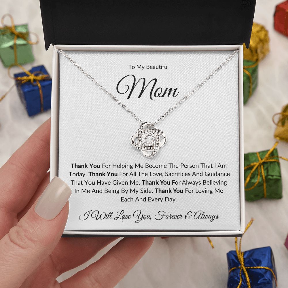 To My Beautiful Mom | Love Knot Necklace