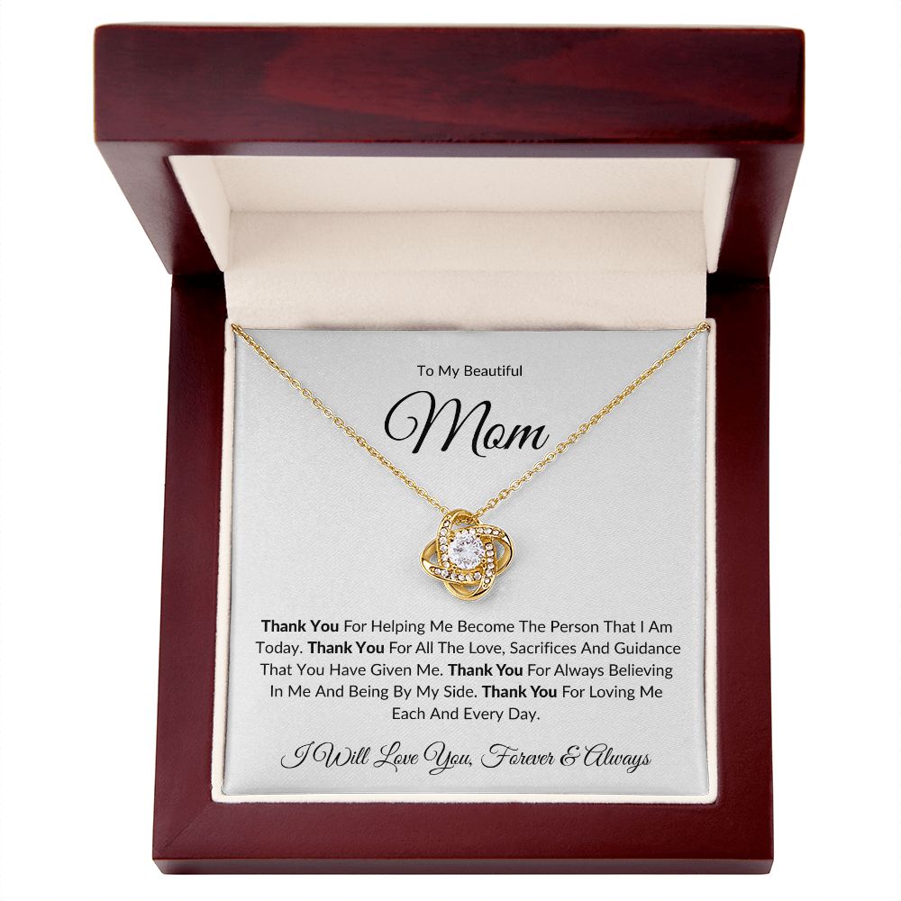 To My Beautiful Mom | Love Knot Necklace