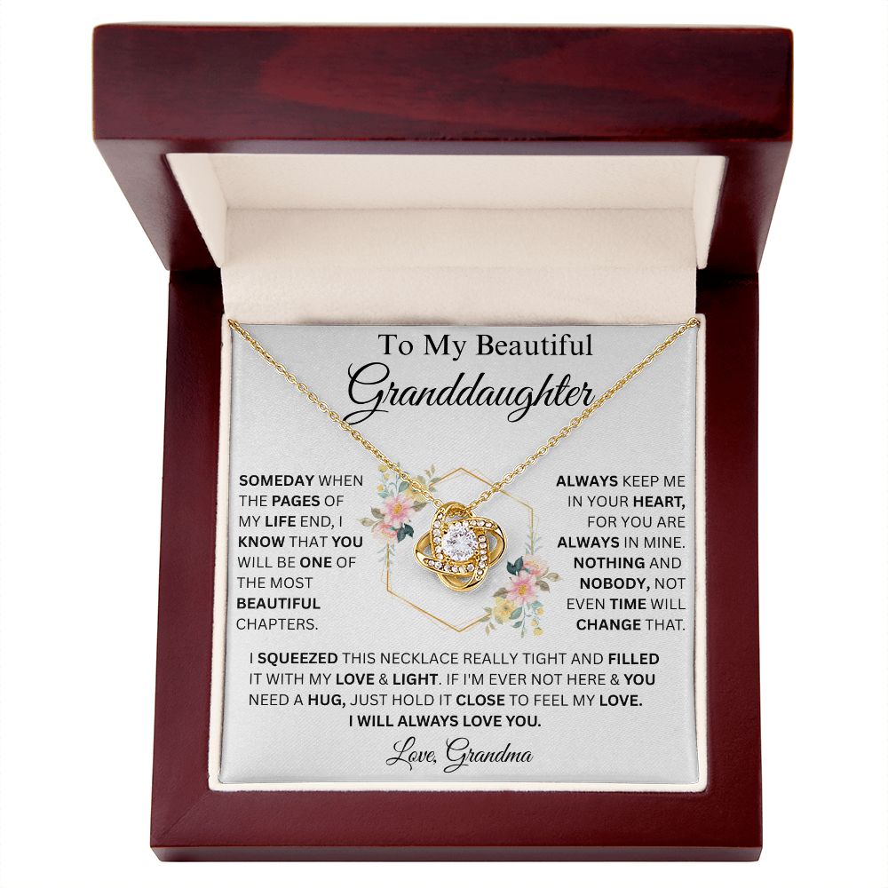 To My Beautiful Granddaughter | Love Knot Necklace