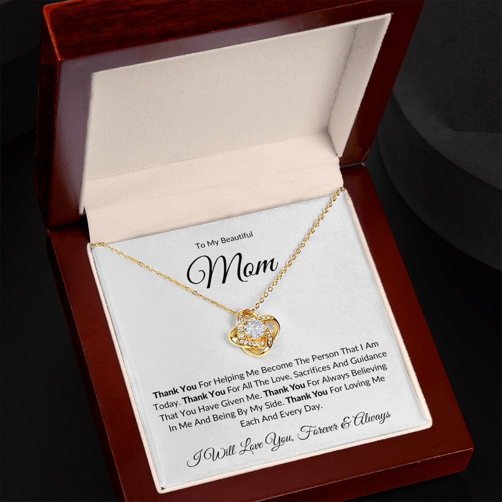 To My Beautiful Mom | Love Knot Necklace