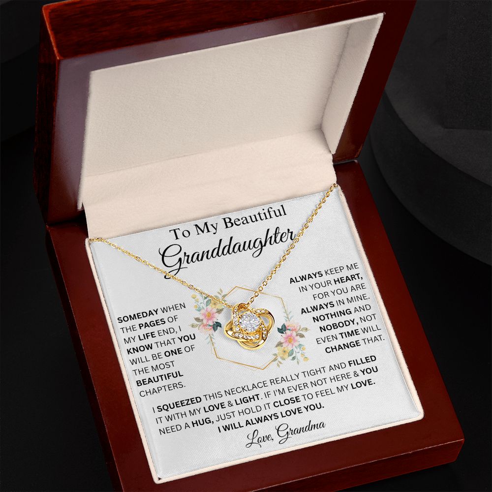 To My Beautiful Granddaughter | Love Knot Necklace