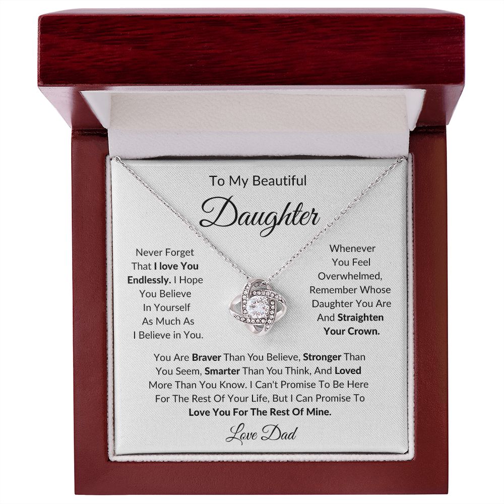 To My Beautiful Daughter | Love Knot Necklace