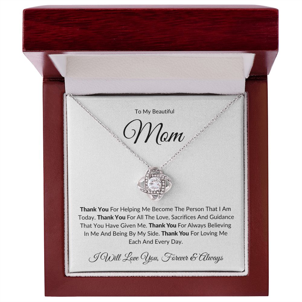 To My Beautiful Mom | Love Knot Necklace