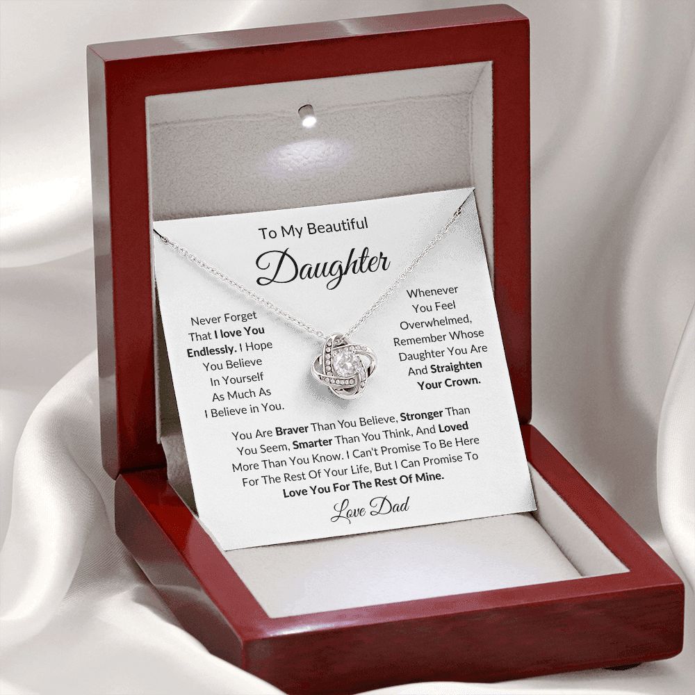 To My Beautiful Daughter | Love Knot Necklace