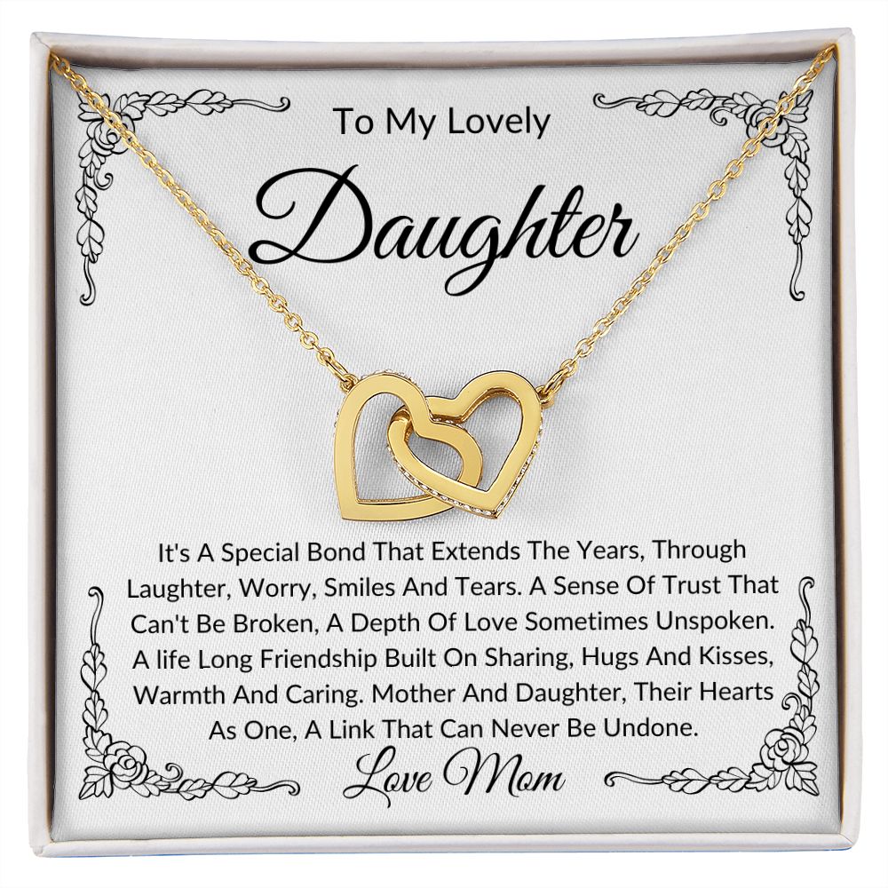 To My Lovely Daughter | Interlocking Hearts | Love Mom