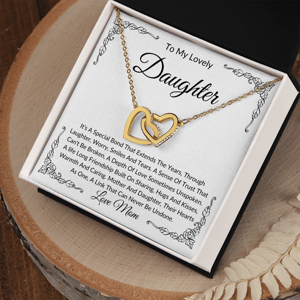 To My Lovely Daughter | Interlocking Hearts | Love Mom