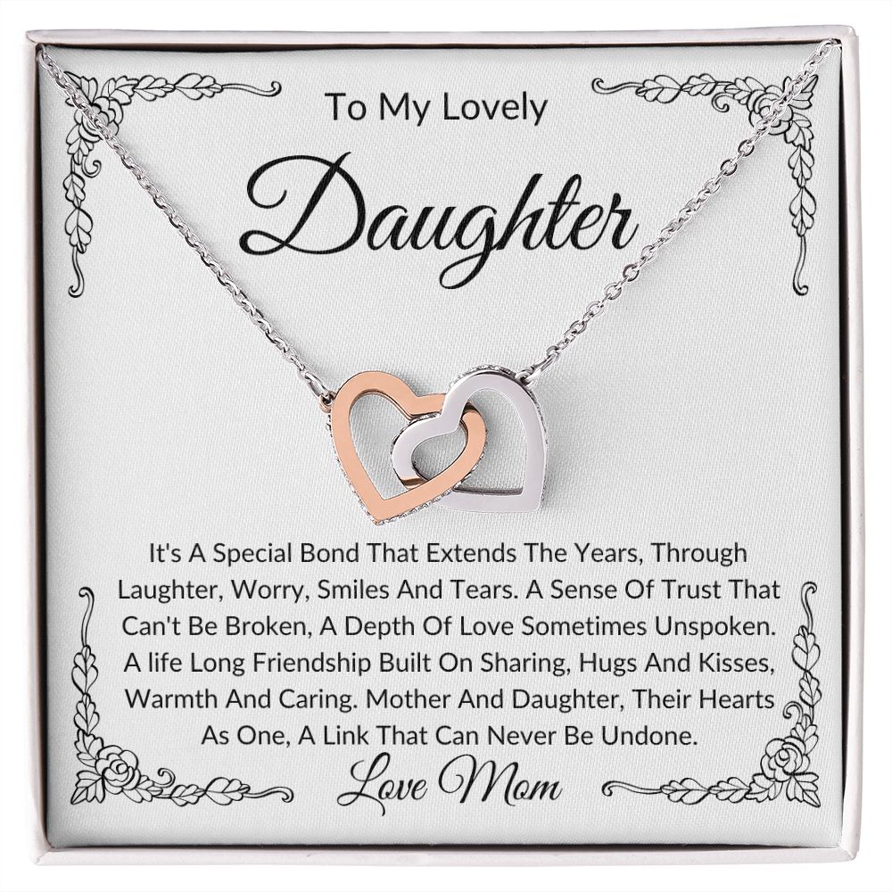 To My Lovely Daughter | Interlocking Hearts | Love Mom