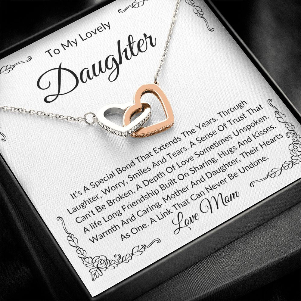 To My Lovely Daughter | Interlocking Hearts | Love Mom