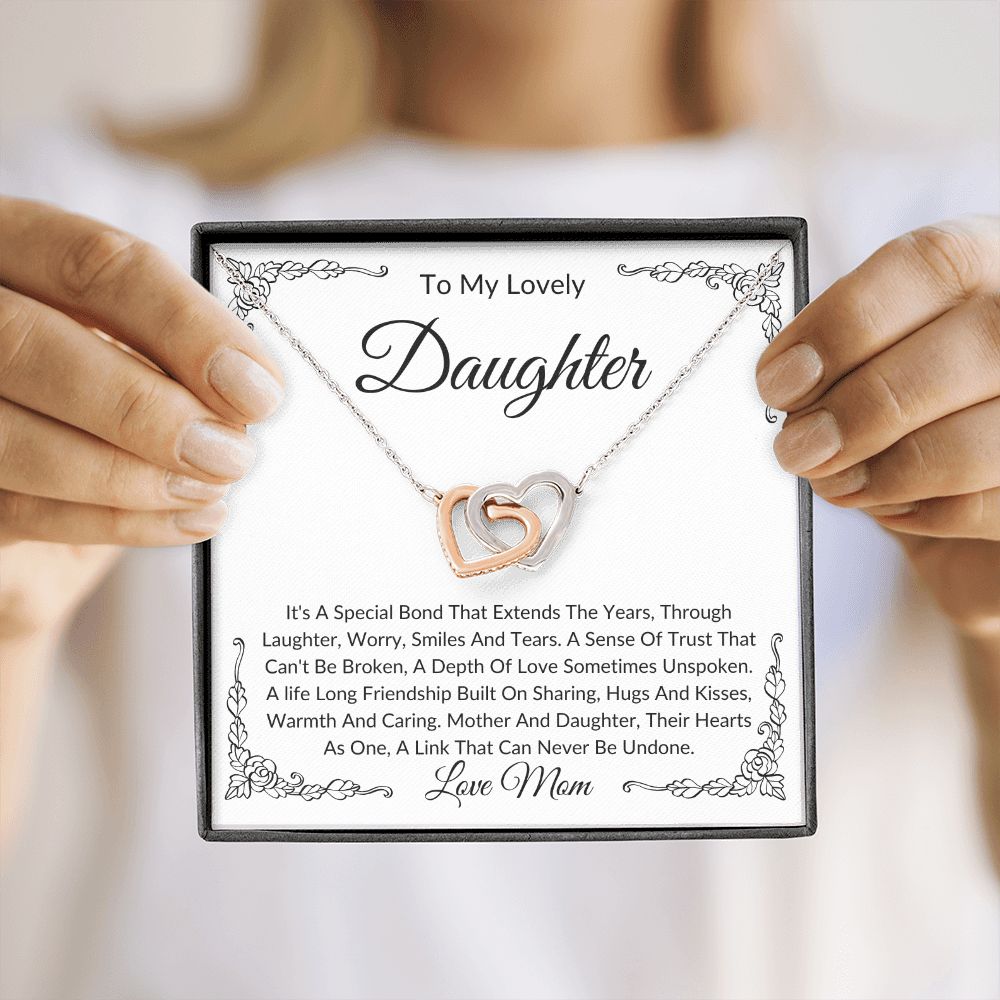 To My Lovely Daughter | Interlocking Hearts | Love Mom