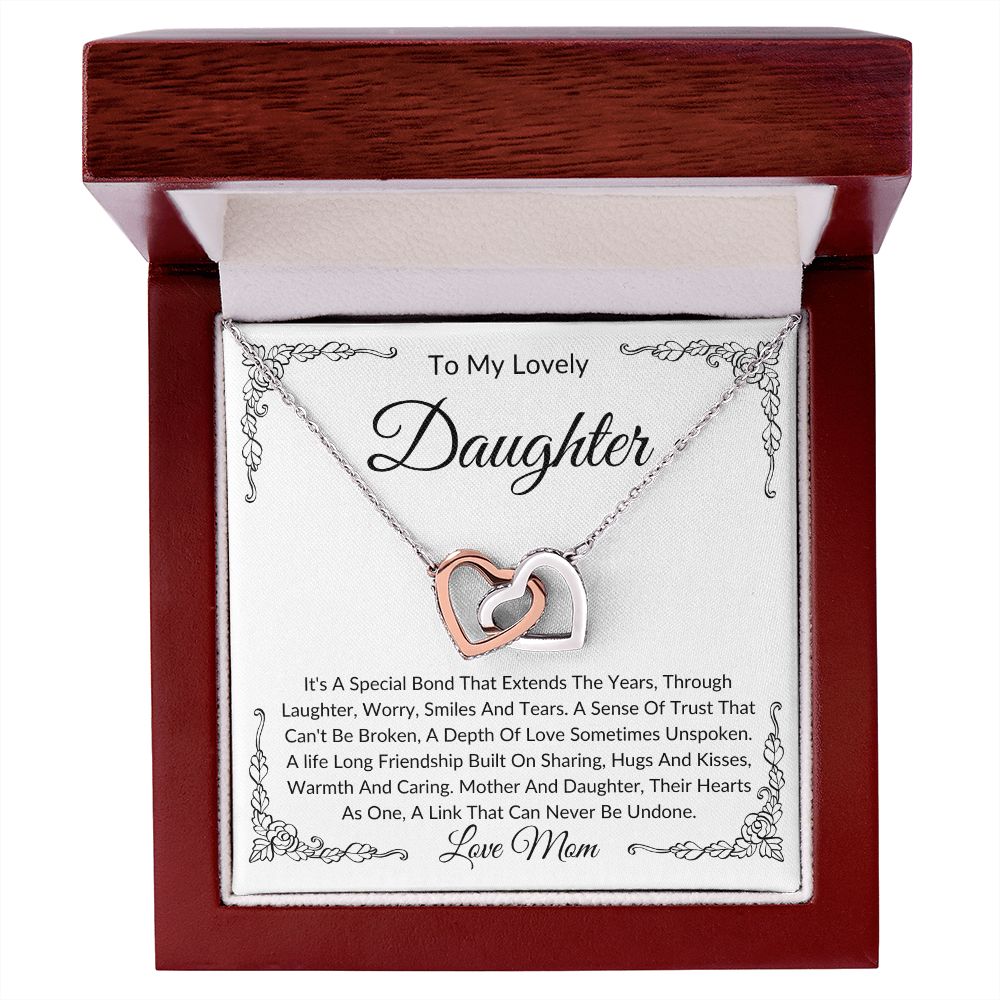 To My Lovely Daughter | Interlocking Hearts | Love Mom
