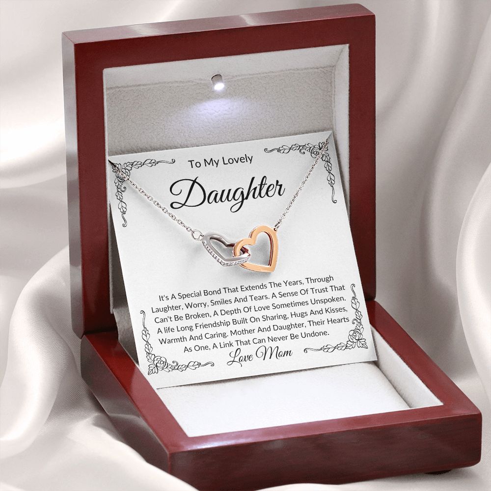 To My Lovely Daughter | Interlocking Hearts | Love Mom