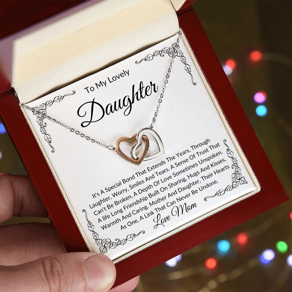 To My Lovely Daughter | Interlocking Hearts | Love Mom