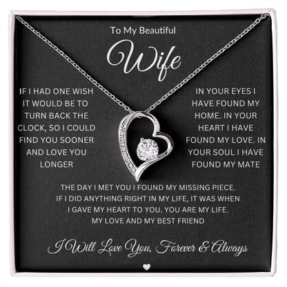 To My Beautiful Wife | Forever Love Necklace